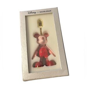 Disney x BaubleBar Mickey Mouse Luxe Bag Backpack Charm Keychain Red Pink Enamel